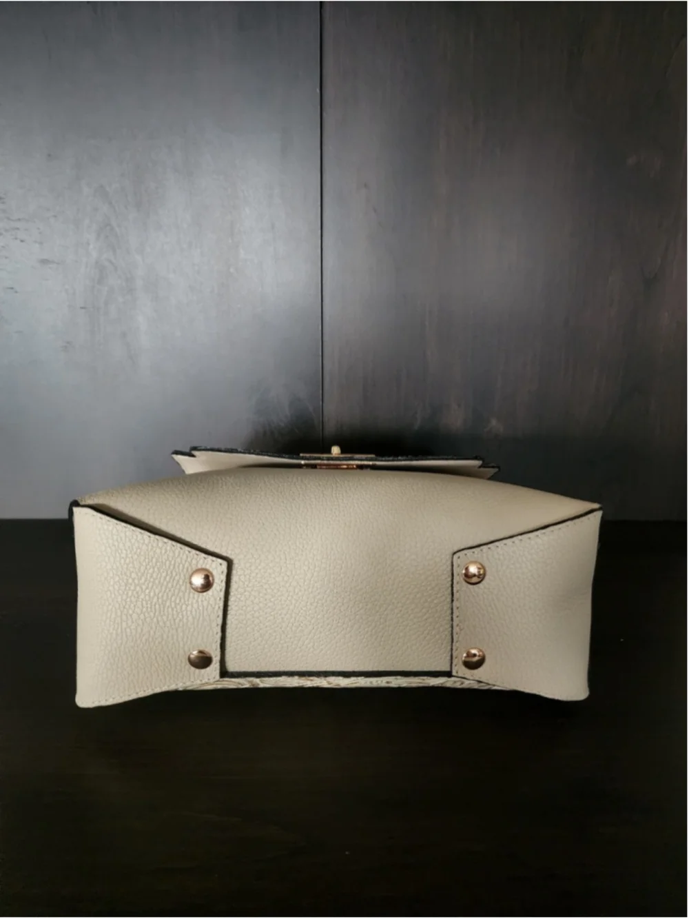 Off White Ivory Floral Studded Embossed Artisan LEATHER Purse Handbag Crossbody